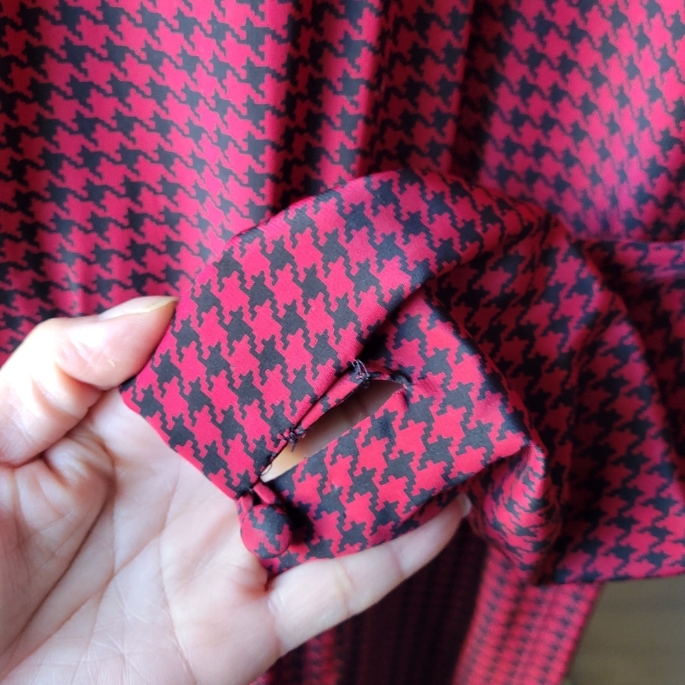 Vintage 1990's Talbots Midi Dress Size 6 Checkerboard Pattern Pleated A Line - Picture 4 of 11